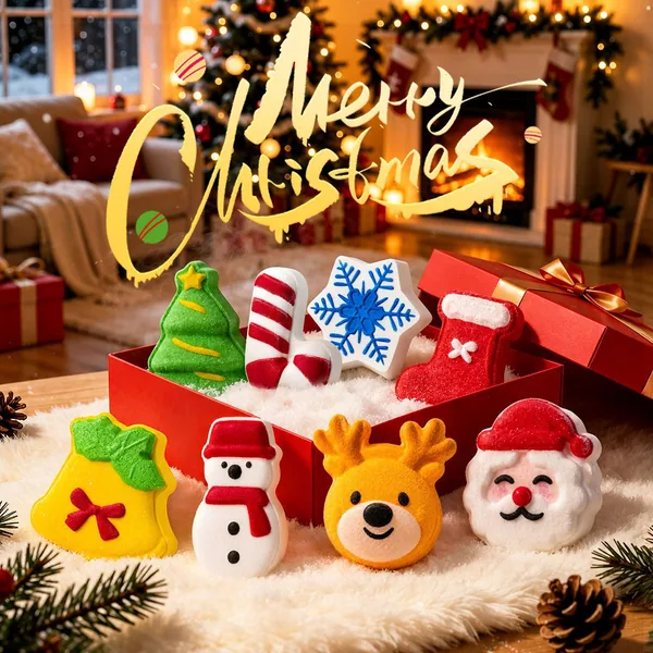 クリスマスデザインのバスボム 100g